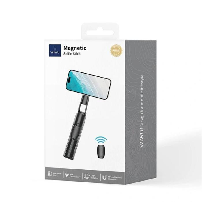 WIWU - WiWU Magnetisk Selfie Stick Bluetooth Fjärrkontroll Wi-SE014 - Svart