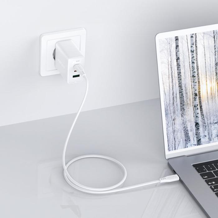 Acefast - Acefast 2in1 Väggladdare 2x USB-C Till USB 65W Kabel - Vit