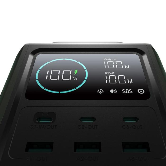 Joyroom - Joyroom Powerbank 75000mAh 100W 3xUSB-C 3xUSB-A - Grön