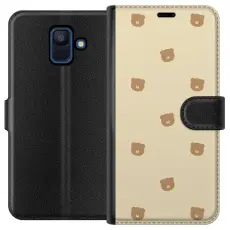 Gustaf - Pl&aring;nboksfodral till Samsung Galaxy A6 (2018) med Bj&ouml;rnm&ouml;nster