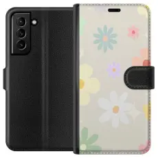 Gustaf - Pl&aring;nboksfodral till Samsung Galaxy S21+ 5G med fejdande blommor