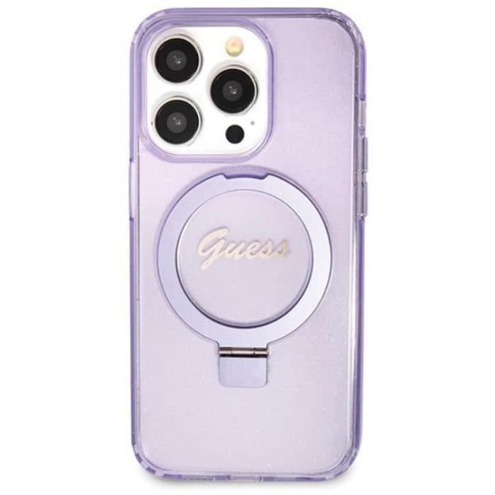 Guess - Guess iPhone 14 Pro Mobilskal Magsafe Script Glitter