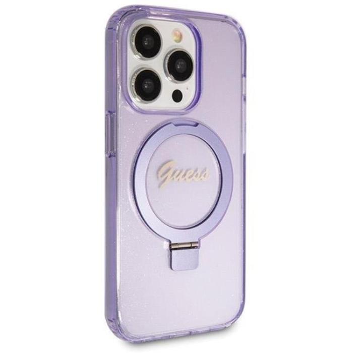 Guess - Guess iPhone 14 Pro Mobilskal Magsafe Script Glitter