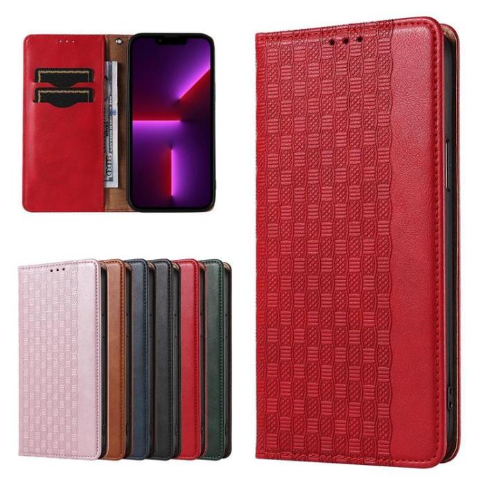 OEM - Galaxy S23 Plus Plånboksfodral Magnet Strap - Röd