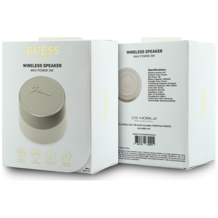 Guess - Guess Bluetooth Högtalare Script Metal Logo 5W - Guld