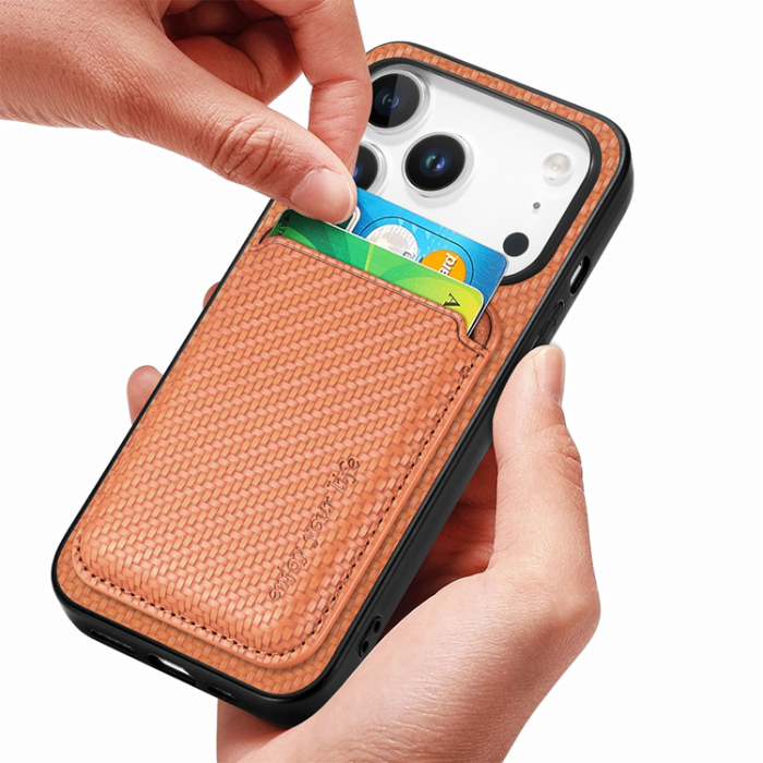 A-One Brand - iPhone 17 Pro Mobilskal Detachable Korthållare - Brun