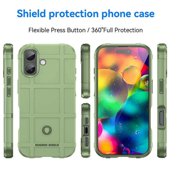 A-One Brand - iPhone 17 Mobilskal Grid Design Scratch-Proof Soft TPU - Grön