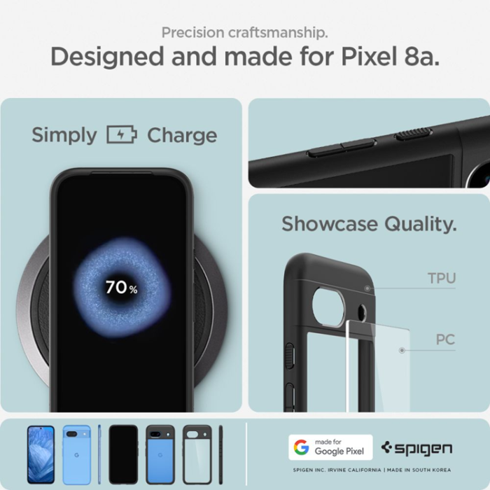 Spigen - Spigen Google Pixel 8A Mobilskal Ultra Hybrid - Matte Svart