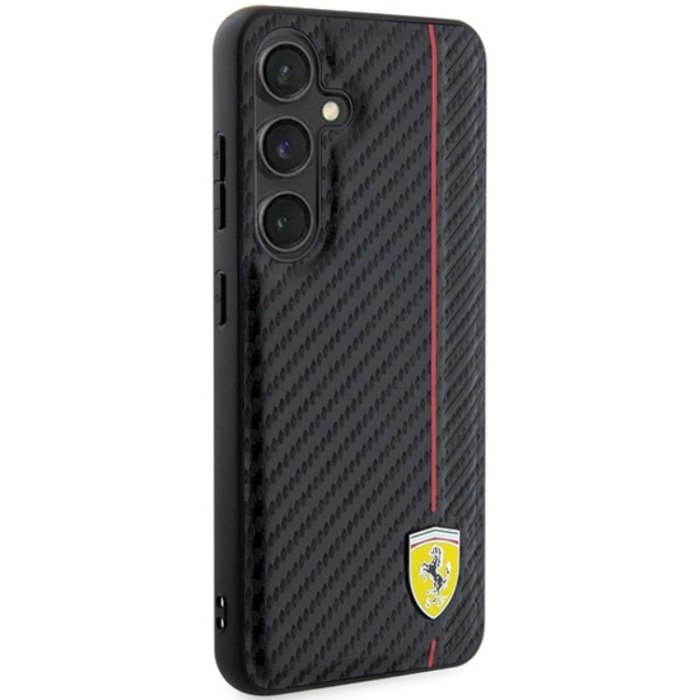 Ferrari - Ferrari Galaxy S24 Mobilskal Carbon Printed Line - Svart