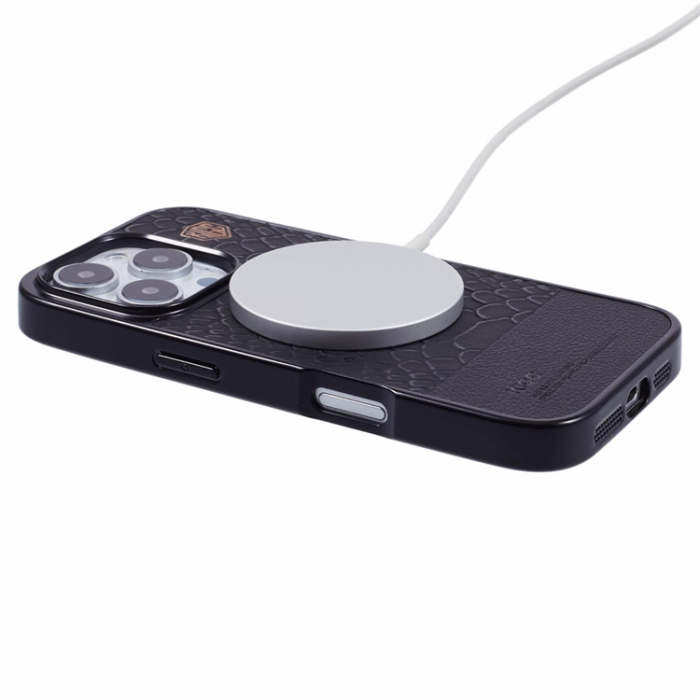 KIGC - KIGC iPhone 16 Pro Mobilskal MagSafe Crocodile - Svart