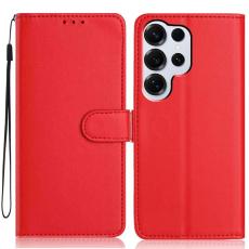 OEM - Pl&aring;nboksfodral f&ouml;r Samsung Galaxy S26 Ultra Konstl&auml;der med kortfack - R&ouml;d