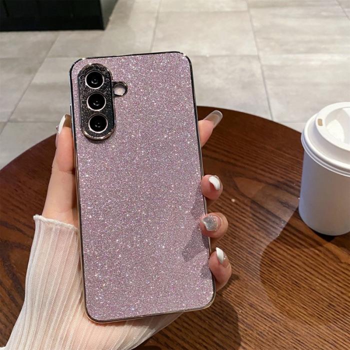 OEM - Mobilskal för Samsung Galaxy S26 Plus Glitter Anti Drop PC + TPU - Rosa