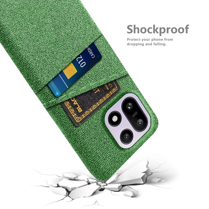 A-One Brand - OnePlus 15 5G Mobilskal Korthållare Cloth + Hard PC - Grön