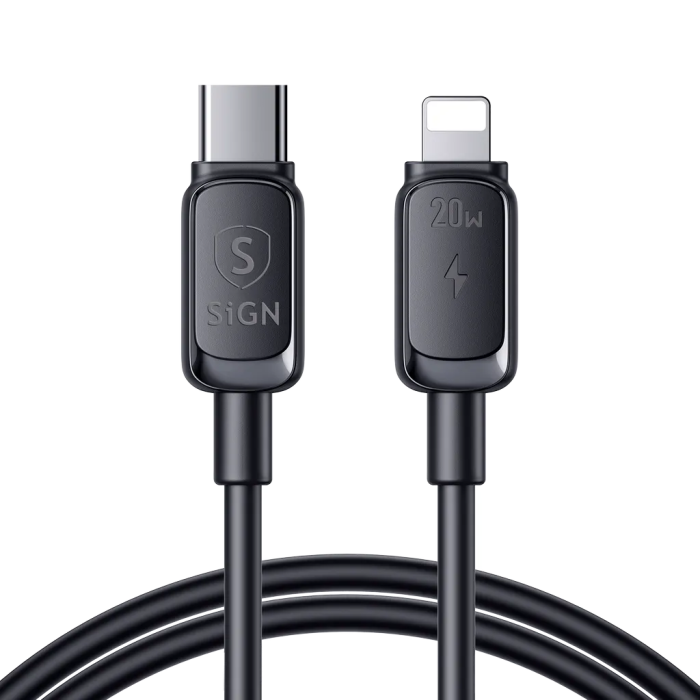 SiGN - SiGN USB-C till Lightning Kabel 3m 20W - Svart