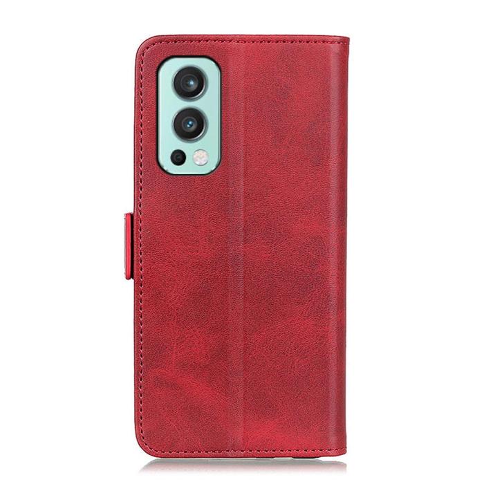 A-One Brand - Flip Folio Plånboksfodral Oneplus Nord 2 5G - Röd