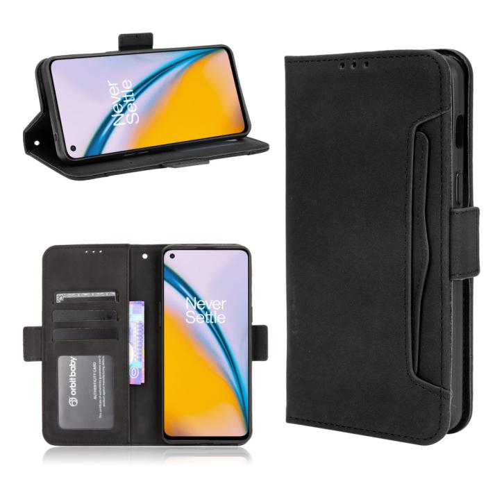 A-One Brand - Multi Card Plånboksfodral Oneplus Nord 2 5G - Svart