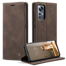 Caseme - CASEME 013 Series Konstl&auml;der Pl&aring;nboksfodral f&ouml;r Xiaomi 12 5G - Brun