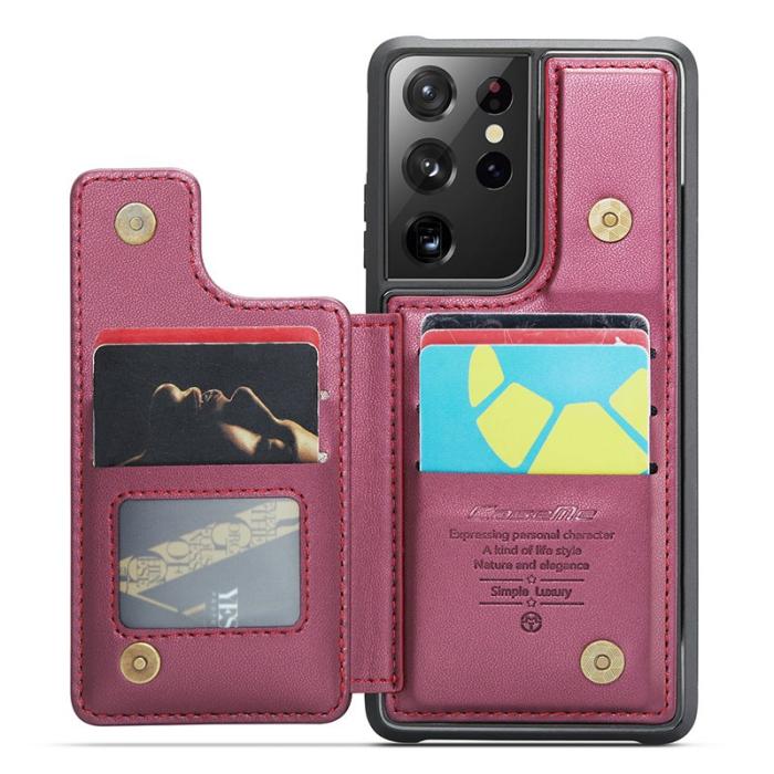 Caseme - CASEME C22 Fodral för Samsung Galaxy S21 Ultra 5G Röd
