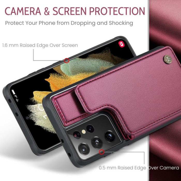 Caseme - CASEME C22 Fodral för Samsung Galaxy S21 Ultra 5G Röd