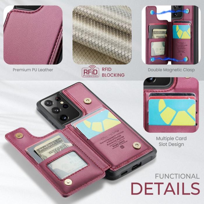 Caseme - CASEME C22 Fodral för Samsung Galaxy S21 Ultra 5G Röd