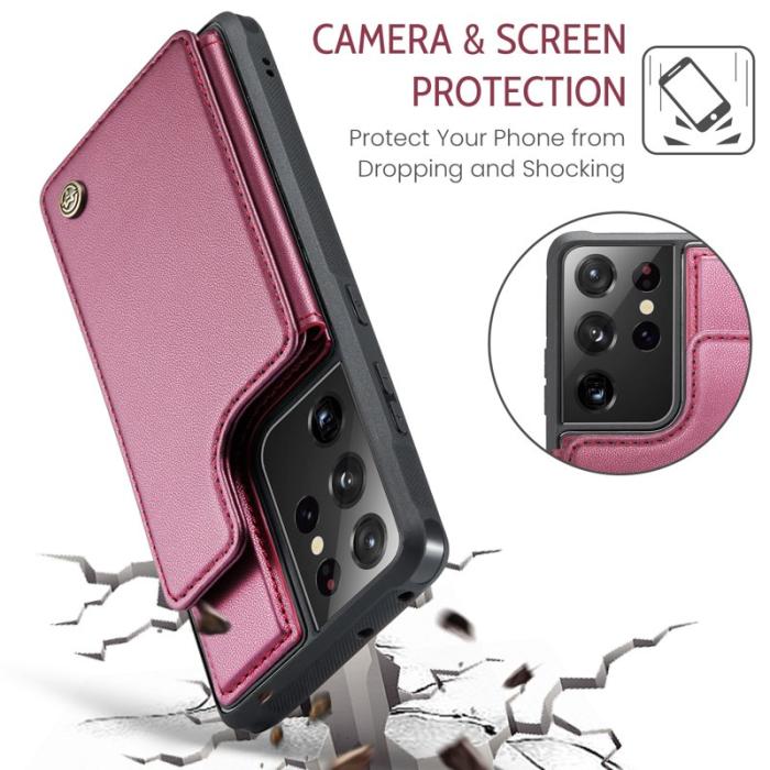 Caseme - CASEME C22 Fodral för Samsung Galaxy S21 Ultra 5G Röd