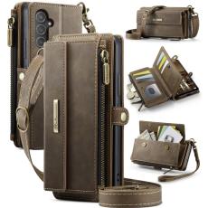 Caseme - CASEME Konstl&auml;der Pl&aring;nboksfodral f&ouml;r Samsung Galaxy A54 5G - Brun Leather