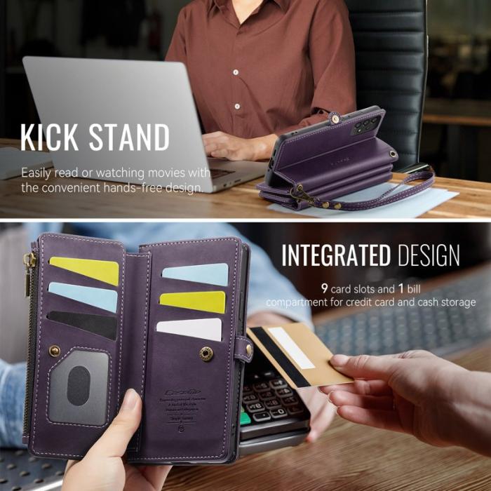 Caseme - CASEME Konstläder Plånboksfodral för Samsung Galaxy A53 5G Lila med RFID-Skydd
