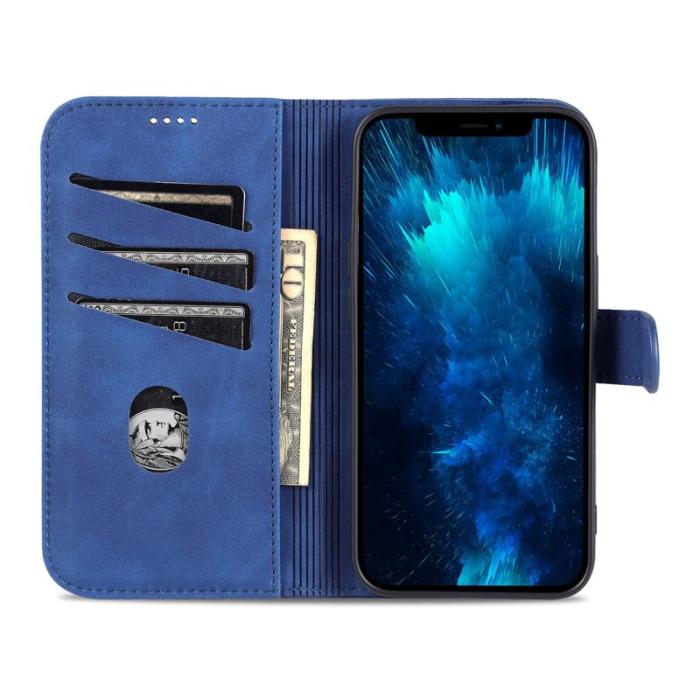 AZNS - AZNS iPhone 14 Plus Plånboksfodral Konstläder - Stöttålig - Blå