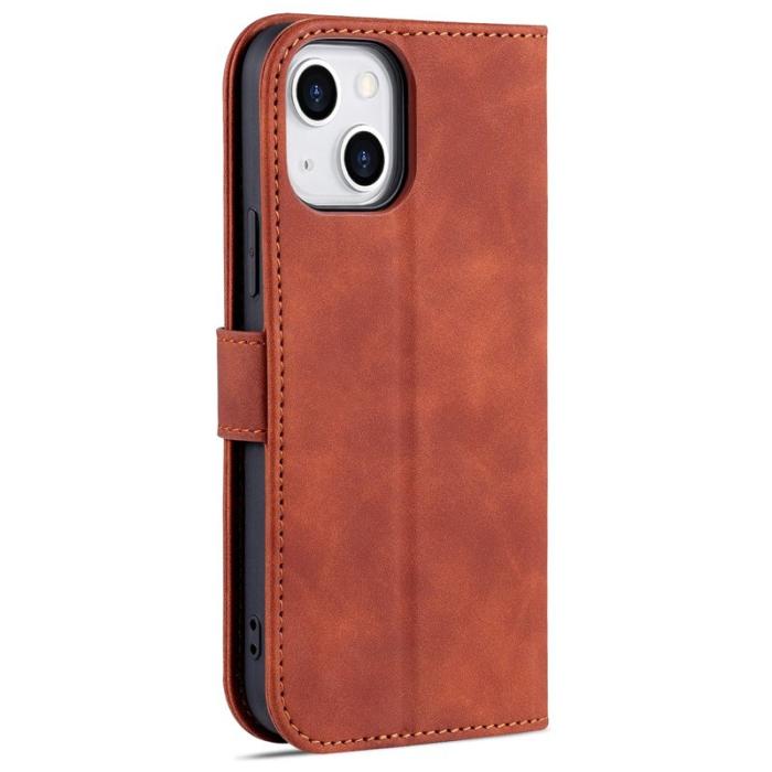 AZNS - AZNS iPhone 14 Plus Plånboksfodral Konstläder - Stöttålig - Brun