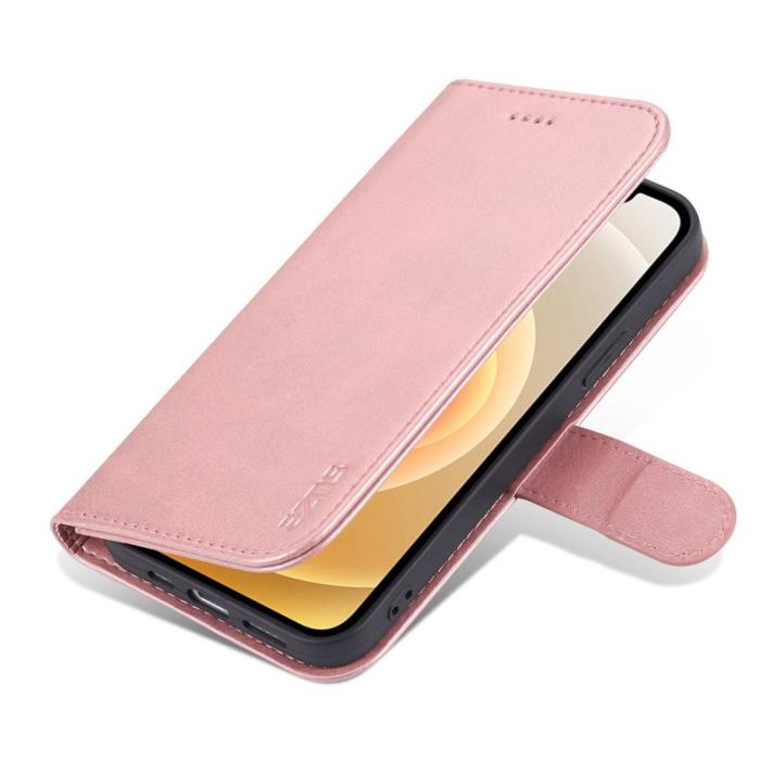 AZNS - AZNS iPhone 14 Plus Plånboksfodral Konstläder - Stöttålig - Roséguld