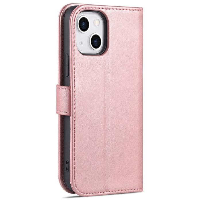 AZNS - AZNS iPhone 14 Plus Plånboksfodral Konstläder - Stöttålig - Roséguld