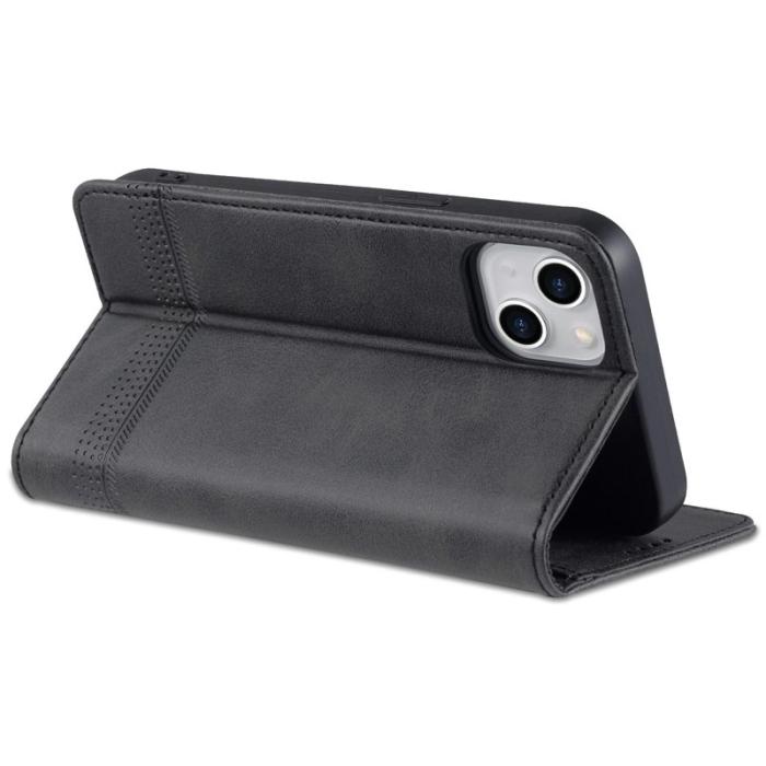 AZNS - AZNS iPhone 14 Plus Plånboksfodral Konstläder - Svart