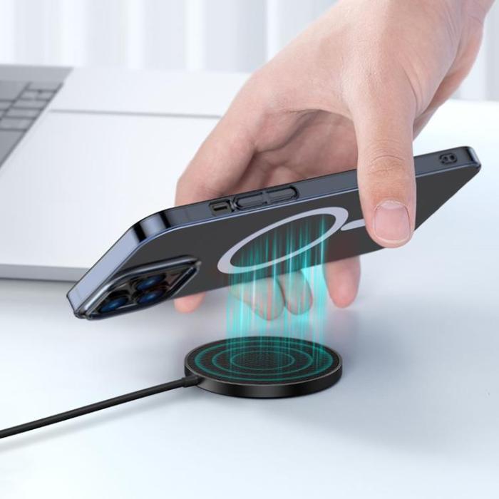 BASEUS - Baseus MagSafe Simple Mini2 15W Magnetisk Qi Trådlös Laddare - Svart