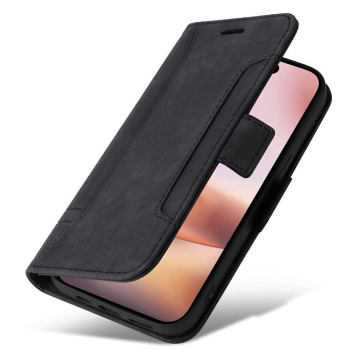 BETOPNICE - BETOPNICE 001 iPhone 16 Plus Plånboksfodral Ställ Card Slots Konstläder - Svart