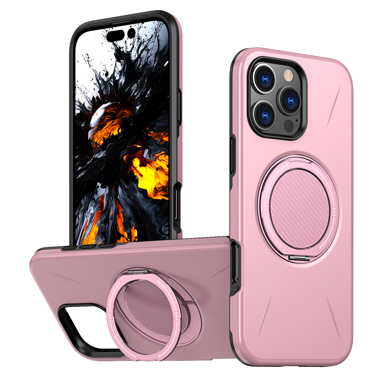 iPhone 16 Pro Mobilskal MagSafe Rotating Kickstand TPU + PC (Rosa) | 2353 | AlltMobil