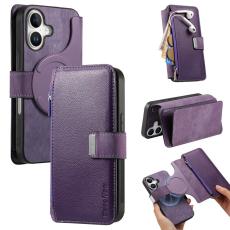 CASENEO - CASENEO MW-02 iPhone 17 Pl&aring;nboksfodral Detachable Konstl&auml;der - Lila