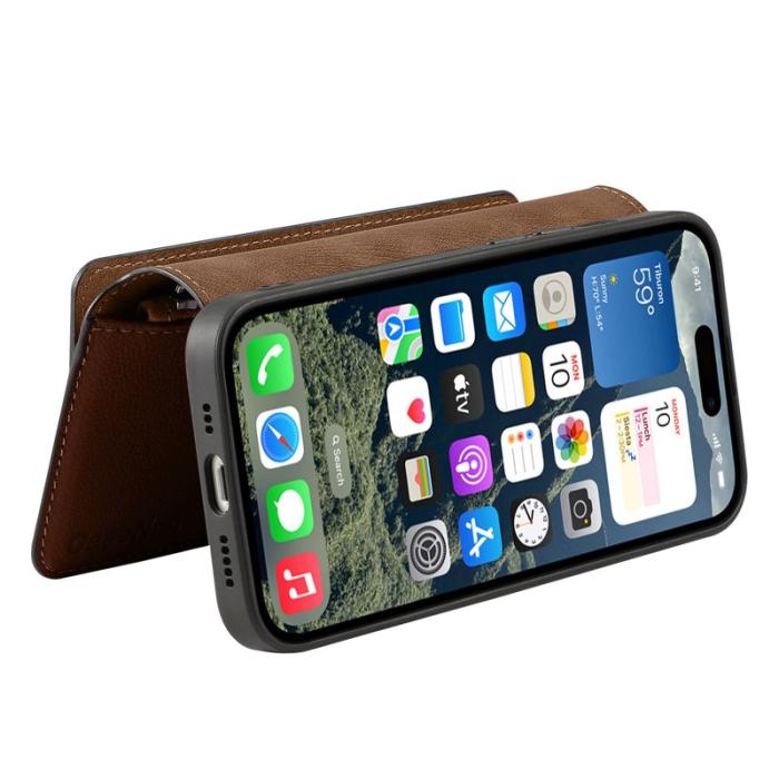 CASENEO - CASENEO MW-02 iPhone 17 Plånboksfodral Detachable Konstläder - Brun