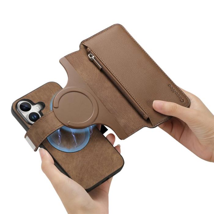 CASENEO - CASENEO MW-02 iPhone 17 Plånboksfodral Detachable Konstläder - Brun