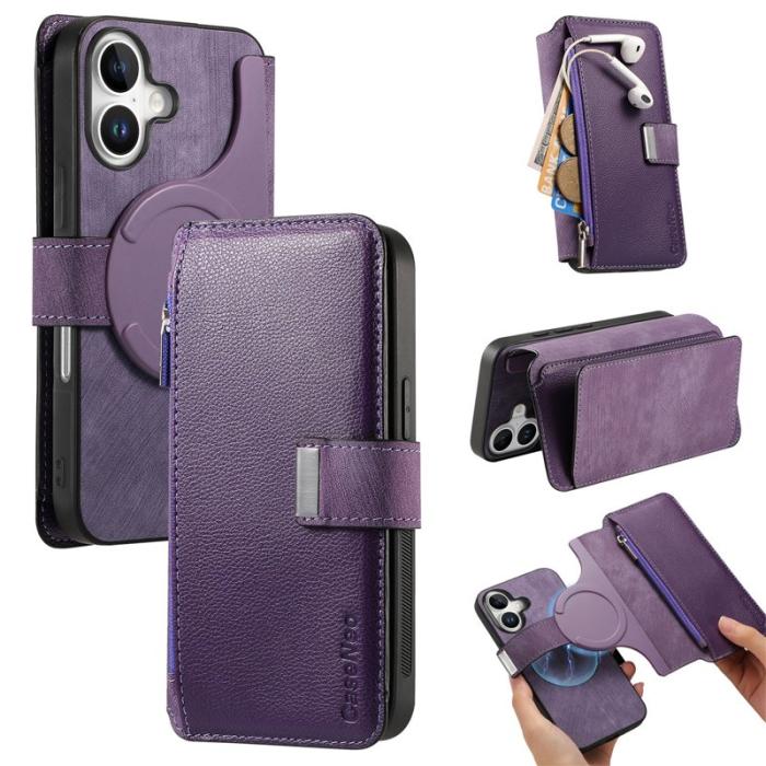 CASENEO - CASENEO MW-02 iPhone 17 Plånboksfodral Detachable Konstläder - Lila