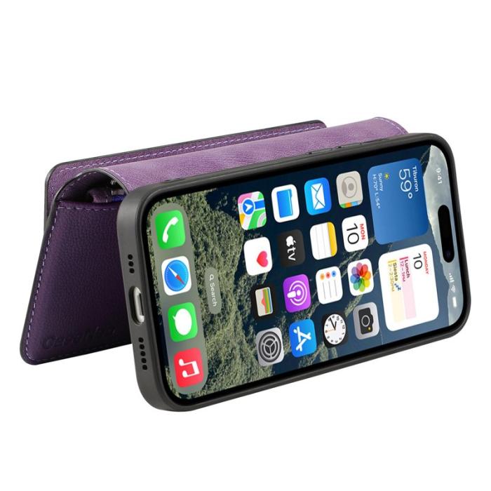 CASENEO - CASENEO MW-02 iPhone 17 Plånboksfodral Detachable Konstläder - Lila