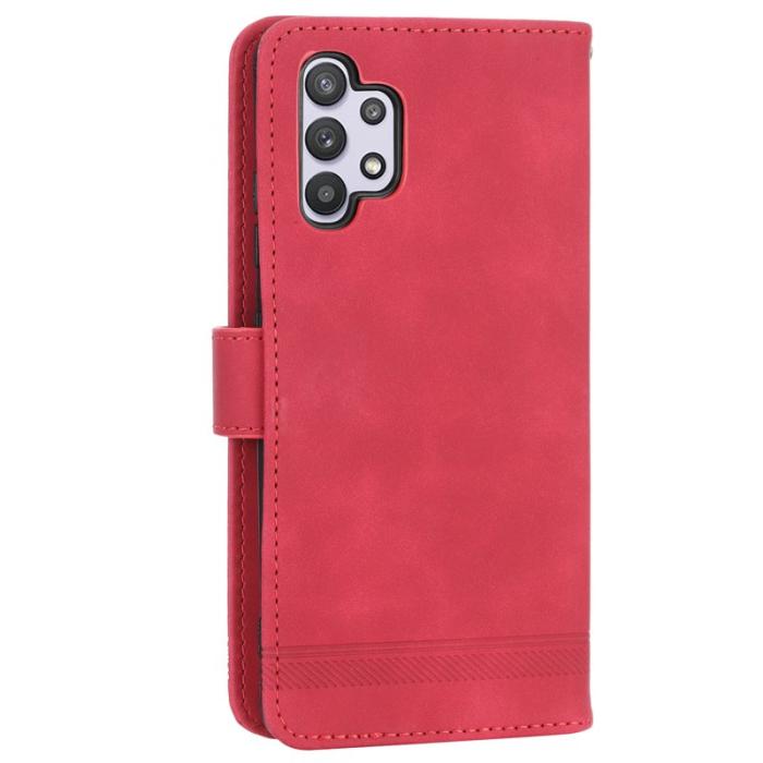 DIERFENG - DIERFENG DF-03 Plånboksfodral för Samsung Galaxy A32 5G - Röd Konstläder