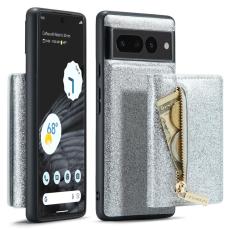 DG.MING - DG.MING M3 Series Konstl&auml;der Pl&aring;nboksfodral f&ouml;r Google Pixel 7 Pro 5G Silver