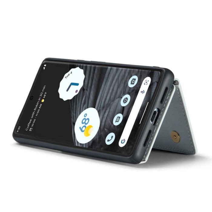 DG.MING - DG.MING M3 Series Konstläder Plånboksfodral för Google Pixel 7 Pro 5G Silver