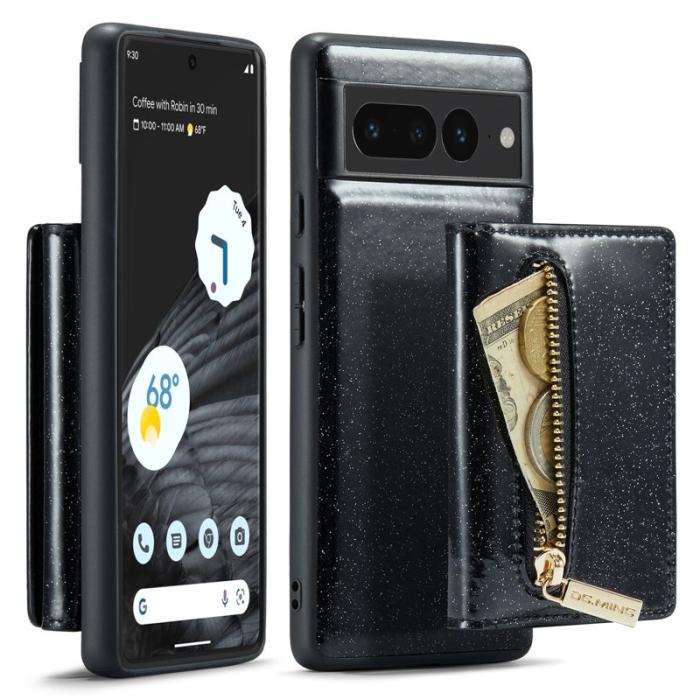 DG.MING - DG.MING M3 Series Konstläder Plånboksfodral för Google Pixel 7 Pro 5G Svart
