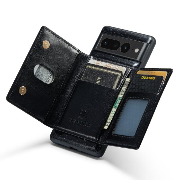 DG.MING - DG.MING M3 Series Konstläder Plånboksfodral för Google Pixel 7 Pro 5G Svart
