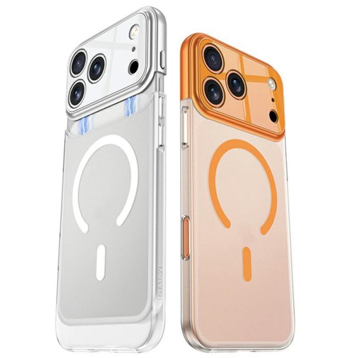 GKK - GKK iPhone 17 Pro Fodral Kontrastfärg Genomskinlig PC - Orange