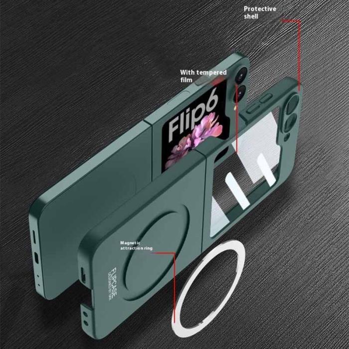 GKK - GKK Samsung Galaxy Z Flip7 FE Fodral PC med Skärmskydd - Grön