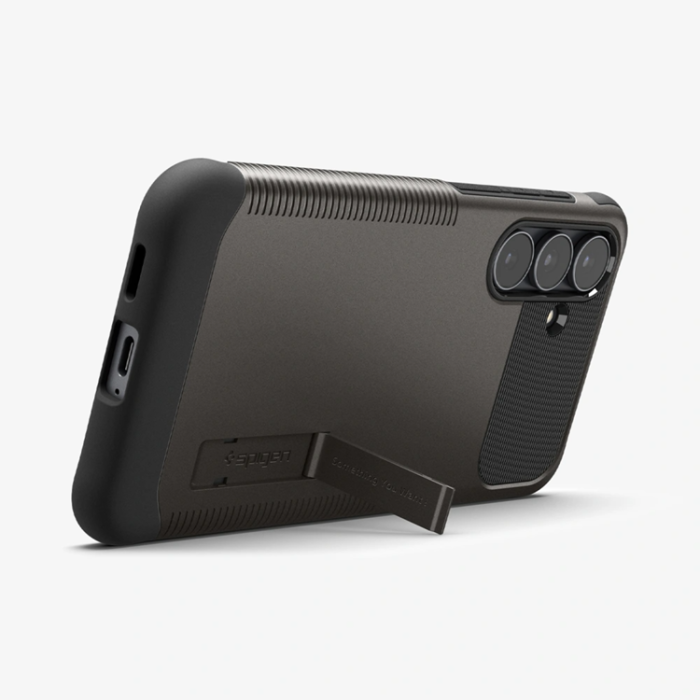 Spigen - Spigen Galaxy S25 FE Mobilskal Magsafe Kickstand Slim Armor - Gunmetal