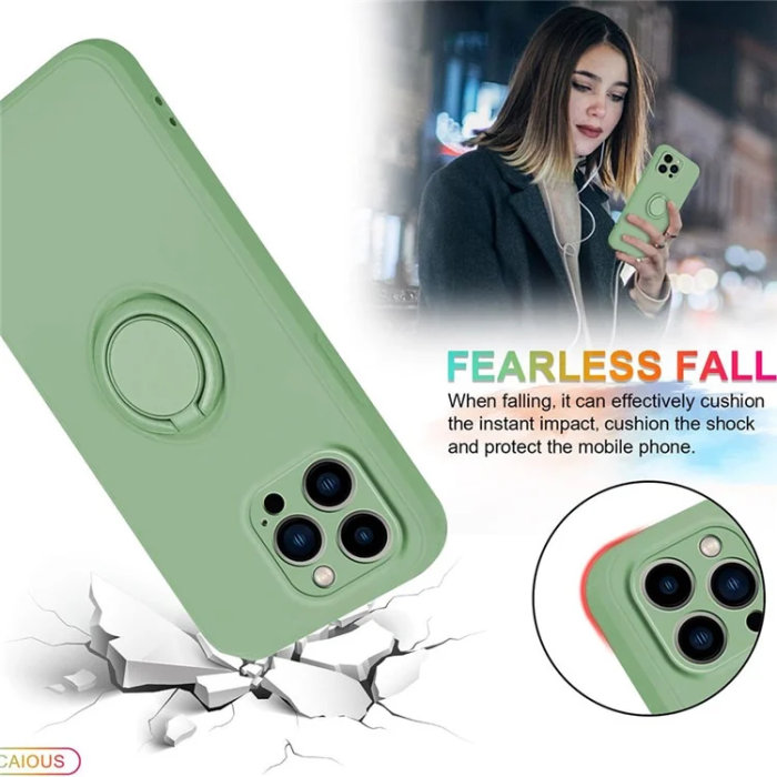 OEM - iPhone 16 Plus Mobilskal Silikon Ring - Grön
