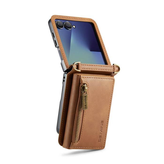 DG.MING - DG.MING Galaxy Z Flip 7 Mobilskal RFID Blocking M5 - Brun